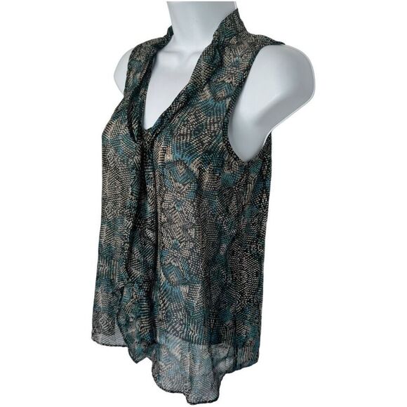 Forever 21 Sleeveless Blouse Turquoise Multi Snakeskin Women’s XS - Picture 2 of 7